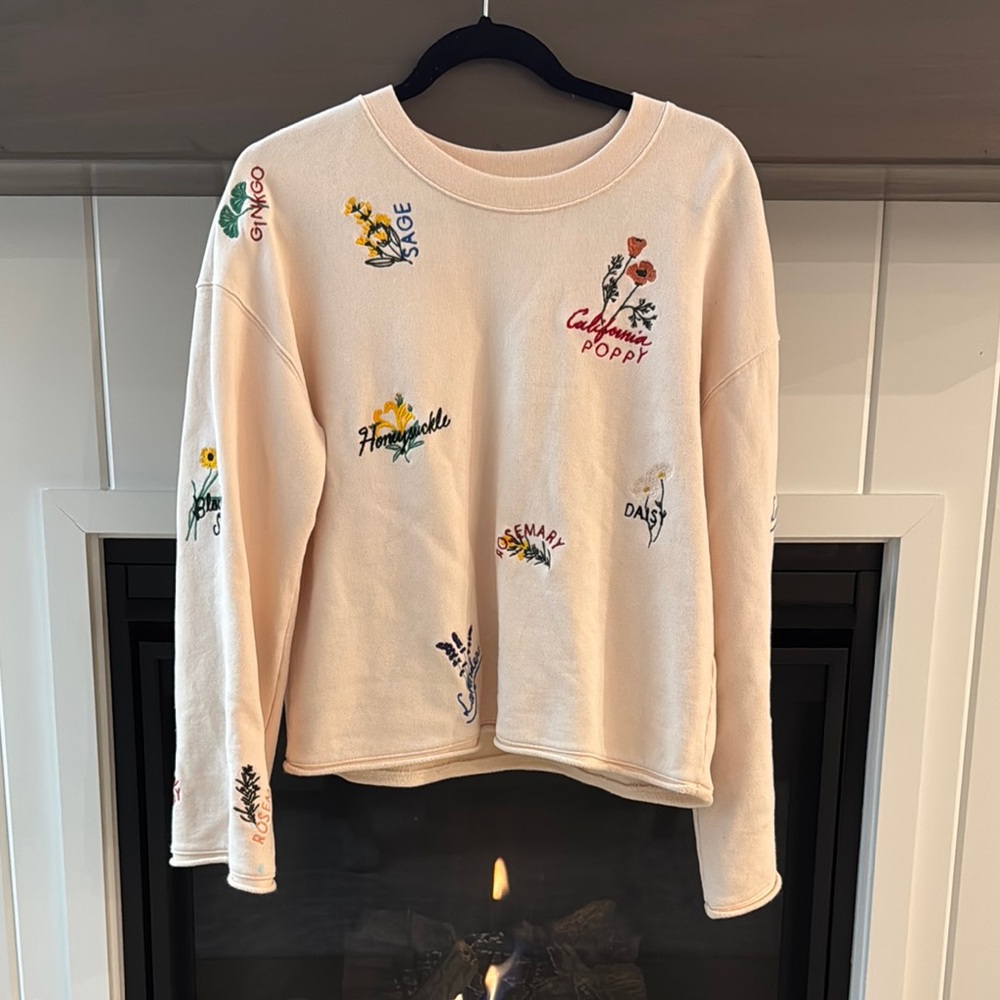 Madewell Floral Embroidered Sweatshirt